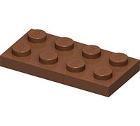 LEGO Classic 100 pieces 2x4 plate (3020) with stone separator (brown)