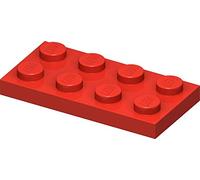 LEGO Classic 100 pieces 2x4 plate (3020) with stone separator (red).