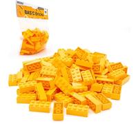 Lego Classic 2 x 4 Bricks 100 Pieces - Individual Building Blocks in Large Packaging for Lego Plate and Box Beginners Set | Basic Bricks (3001) (Light Orange)