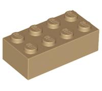 LEGO Classic Brick 2x4, Part 3001, Building Block (Dark Tan, 100, Bricks)