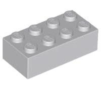 LEGO Classic Brick 2x4, Part 3001, Building Block (Light Bluish Gray, 10, Bricks)