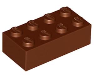 LEGO Classic Brick 2x4, Part 3001, Building Block (Reddish Brown, 10, Bricks)