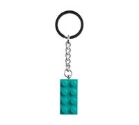 LEGO Classic Bright Bluish Green 2 x 4 Brick Keychain 854303