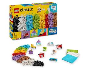 LEGO Classic Creative Build-and-Play Box - Colourful Bricks Set - Build a House, Dog, Fire Engine Toy, Piano Keyboard, Clouds & Rainbow - Arts and Crafts Kit for 5+ Year Old Boys & Girls - 11044