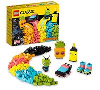 LEGO Classic Creative Neon Colors Fun Brick Box Set 11027 Building Toy to Create a Car Pineapple Alien Roller Skates and More Hands-on Learning