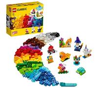 LEGO Classic Creative Transparent Bricks Building Set with Animal Figures including Lion and Turtle Toys, Gifts for 4 Plus Year Old Kids, Girls & Boys 11013