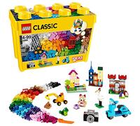 LEGO Classic Large Creative Brick Storage Box Set, Building Toys for 4 Plus Year Old Kids, Boys & Girls, Construction Toy with Windows, Doors, Wheels and Green Baseplate 10698
