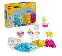 LEGO Classic Magical Transparent Box 11040 | Toys for 5+ Year Old Girls & Boys, Colourful Building Bricks & Keyring Clips Set, Birthday Gift Idea, 340 Pieces