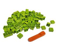 LEGO Classic Pack of 100 2 x 2 Stones (3003) with Stone Separator (Lime)