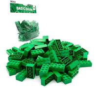 Lego Classic - Set of 100 Green Bricks 2x4 | Starter or Extension Kit for Plates (3001)