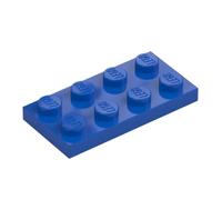 LEGO Construction Plate 2x4, Part 3020 (Blue, 10, Bricks)