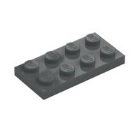 LEGO Construction Plate 2x4, Part 3020 (Dark Bluish Gray, 10, Bricks)