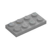 LEGO Construction Plate 2x4, Part 3020 (Light Bluish Gray, 10, Bricks)