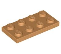 LEGO Construction Plate 2x4, Part 3020 (Medium Nougat, 10, Bricks)