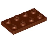 LEGO Construction Plate 2x4, Part 3020 (Reddish Brown, 50, Bricks)
