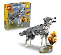 LEGO Creator 3 in 1 Forest Animals: Grey Wolf Toy - Animal Figure Transforms into a Falcon or Raccoon - DIY Room Decor Idea - Birthday Gift for 8+ Year Old Girls & Boys - 31393