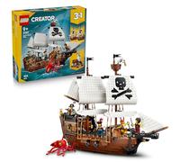 LEGO Creator 3 in 1 Iconic Pirate Ship Toy - Model Kit Transforms into a Castle or 2 Twin Boats - Kids' Room Decor Idea - Birthday Gift for 9+ Year Old Boys & Girls - 31387