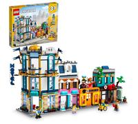 LEGO Creator 3 in 1 Main Street Building Toy Set Features a Toy City Art Deco Building Market Street Hotel Caf? Music Store and 6 Minifigures E