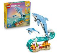 Lego Creator 3 In 1 Sea Animals: Dolphins Toy - Animal Figure Transforms Into A Seahorse Or Crab - Diy Room Decor Idea - Creative