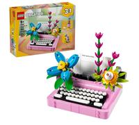 LEGO Creator 3 in 1 Typewriter with Flowers - Building Toy with 3 Building Options Typewriter Flowerpot with Pen & Notebook or Keytar - Gift Idea f