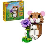 LEGO Creator 3in1 Cute Hamster with a Flower Toy - Animal Figure Transforms into a Hedgehog or Eagle - DIY Room Decor Idea - Birthday Gift for 7+ Year Old Girls & Boys - 31376