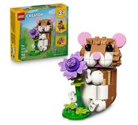 LEGO Creator 3in1 Cute Hamster with a Flower Toy - Animal Figure Transforms into a Hedgehog or Eagle - DIY Room Decor Idea - Birthday Gift for 7+ Year Old Girls & Boys - 31376