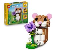 LEGO Creator 3in1 Cute Hamster with a Flower Toy - Animal Figure Transforms into a Hedgehog or Eagle - DIY Room Decor Idea - Birthday Gift for 7+ Year Old Girls & Boys - 31376