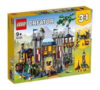 LEGO Creator 3in1 Medieval Castle Toy to Tower or Marketplace, with Skeleton, Dragon Figure, 3 Minifigures and Catapult 31120