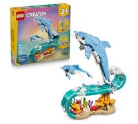 LEGO Creator 3in1 Sea Animals: Beautiful Dolphins Toy - Sea Animal Figure Transforms into a Seahorse or Crab - DIY Room Decor Idea - Creative Gift for 9+ Year Old Girls & Boys - 31385