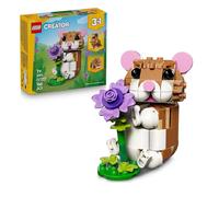 LEGO Creator 3in1 Cute Hamster with a Flower Toy - Animal Figure Transforms into a Hedgehog or Eagle - DIY Room Decor Idea - Birthday Gift for 7+ Year Old Girls & Boys - 31376