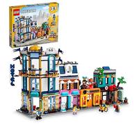 LEGO Creator Main Street 31141 Building Toy Set, 3 in 1 Features a Toy City Art Deco Building, Market Street Hotel, Café Music Store and 6 Minifigures, Endless Play Possibilities for Boys and Girls