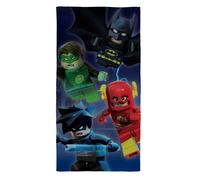 Official Lego DC Superheroes Beach Towel - Batman, Flash, Nightwing & Green Lantern Design - 70 x 140cm - 100% Cotton