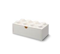 LEGO Desk Drawer Stackable Storage with 8 Knobs, In White
