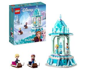 LEGO | Disney Princess Anna and Elsa's Magical Merry-Go-Round, Frozen Castle Inspired Playset with Princess Micro Dolls and Olaf Figure, Toy Gift for 6 Plus Years Old Kids, Girls, Boys 43218