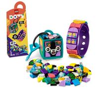 LEGO DOTS Neon Tiger Bracelet & Bag Tag 41945 DIY Craft Kit Bundle; A Creative Gift for Animal Fans Who Like to Make Keychain-Style Accessories; Fun I