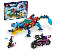 LEGO DREAMZzz Crocodile Car 71458 Building Toy Set, Rebuilds from Car to Off-Roader Truck Toy and Mini-Boat, Features Cooper, Jayden, and The Night Hunter Minifigures, Birthday Gift for 8 Year Olds