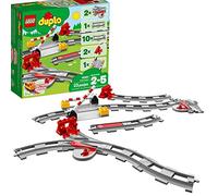 LEGO DUPLO Eisenbahn Schienen, Zugschienen-Bauset mit rotem Signalstein, Kinders