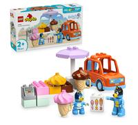 LEGO DUPLO Bluey: Ice Cream Trip with Bluey - Educational Motor Skills Toy for Toddlers, with a Toy Car and Ice Cream Stand, plus 2 Figures incl. Bandit - Gift for 2+ Year Old Girls & Boys - 10458