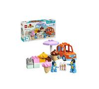 LEGO DUPLO Bluey: Ice Cream Trip with Bluey - Educational Motor Skills Toy for Toddlers, with a Toy Car and Ice Cream Stand, plus 2 Figures incl. Bandit - Gift for 2+ Year Old Girls & Boys - 10458