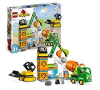 LEGO DUPLO Construction Site with Crane Toy, Bulldozer and Cement Mixer, Large Bricks Educational Sensory Toys for 2 Plus Year Old Toddlers, Boys and Girls, Birthday Gift Idea 10990