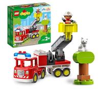LEGO DUPLO Fire Engine Toy for 2+ Year Old Boys & Girls - Educational Toys for Toddlers incl. a Truck, Firefighter Figure, Cat & a Tree - Gift Idea - 10969