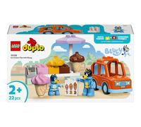 LEGO DUPLO Bluey: Ice Cream Trip with Bluey - Educational Motor Skills Toy for Toddlers, with a Toy Car and Ice Cream Stand, plus 2 Figures incl. Bandit - Gift for 2+ Year Old Girls & Boys - 10458