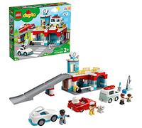 LEGO DUPLO Parking Garage and Car Wash 10948 Kids’ Building Toy Featuring a Car Wash, Gas Station and Car Park; New 2021 (112 Pieces), Multicolor, Standard