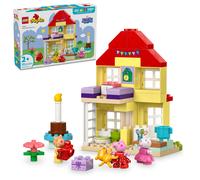 LEGO DUPLO Peppa Pig Birthday House Playset with 3 Animal Figures, Educational Toy for 2 Year Olds, Buildable Dollhouse for Creative Role Play, Peppa