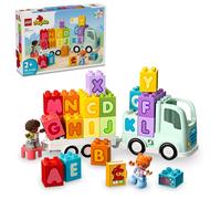 LEGO DUPLO Town Alphabet Truck Toy Construction Toy for Kids Aged 2 and Up ABC Learning Vehicle with a Trailer Carrying Alphabet Bricks with Boy and