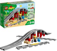 LEGO DUPLO Town Train Bridge and Tracks Toy for Kids, Building Bricks Set...