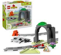 LEGO DUPLO Town Train Tunnel and Tracks Expansion Set - Learning Toy for Toddlers - incl. 10 Track Pieces, a 2-Way Points Switch & an Action Brick - Gift for 2+ Year Old Boys & Girls - 10425