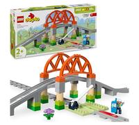 LEGO DUPLO Train Bridge and Tracks Expansion Set 10426 | Toys for 2+ Year Old Girls & Boys, Educational Montessori Set, 8 Track Pieces, Bridge & Barrier, Gift Idea, 42 Pieces