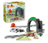 LEGO DUPLO Town Train Tunnel and Tracks Expansion Set - Learning Toy for Toddlers - incl. 10 Track Pieces, a 2-Way Points Switch & an Action Brick - Gift for 2+ Year Old Boys & Girls - 10425