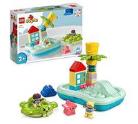 LEGO DUPLO Water Park Bath Toy for Toddlers Aged 2+ Years Old, with Floating Island, Turtle and Star Fish Sea Animal Figures, Easy to Clean Bathtub Water Toys 10989